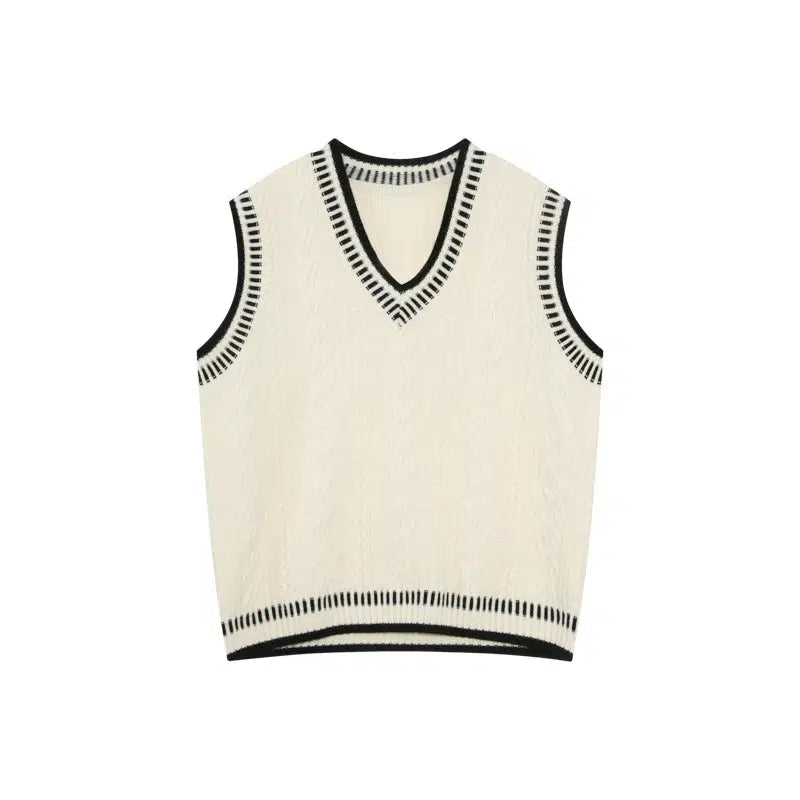 Loose-fit Cable Knit Vest