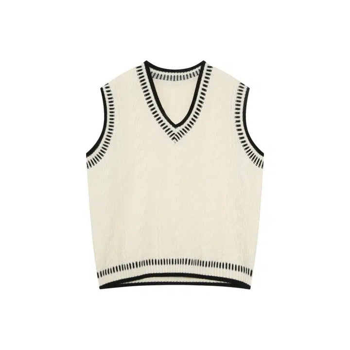 Loose-fit Cable Knit Vest