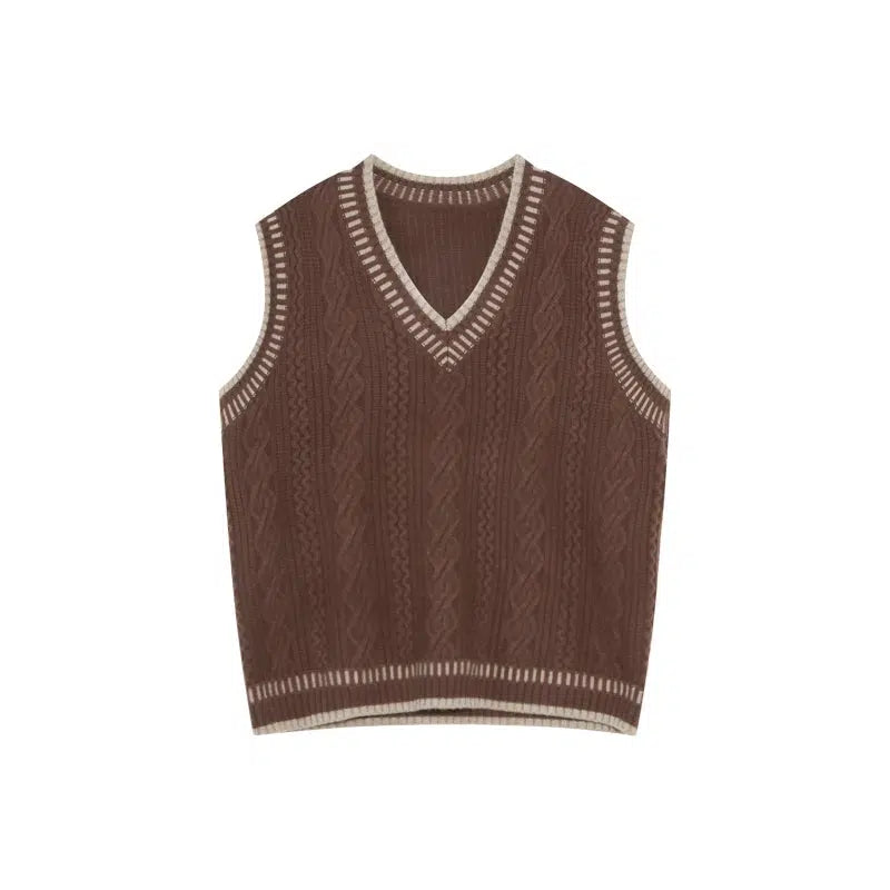 Loose-fit Cable Knit Vest