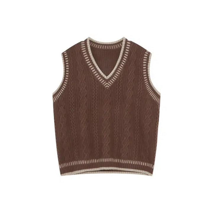 Loose-fit Cable Knit Vest