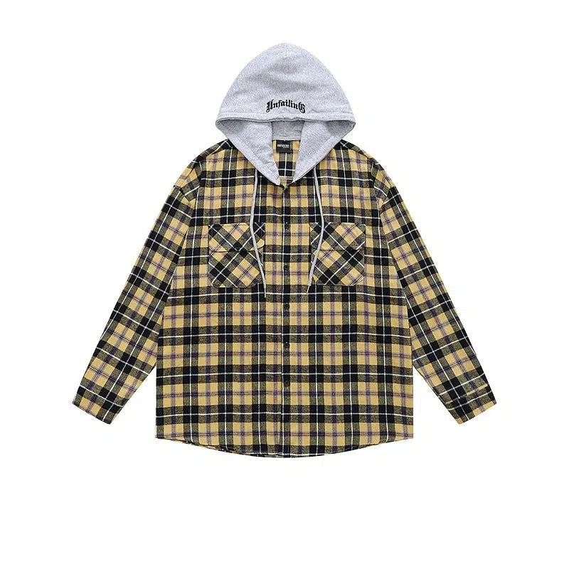 Loose-fit Hooded Flannel Shirt