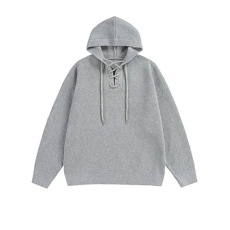 Loose-fit Knit Hooded Sweater