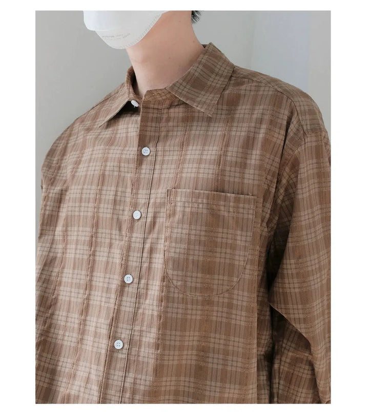 Loose-fit Long-Sleeve Plaid Shirt