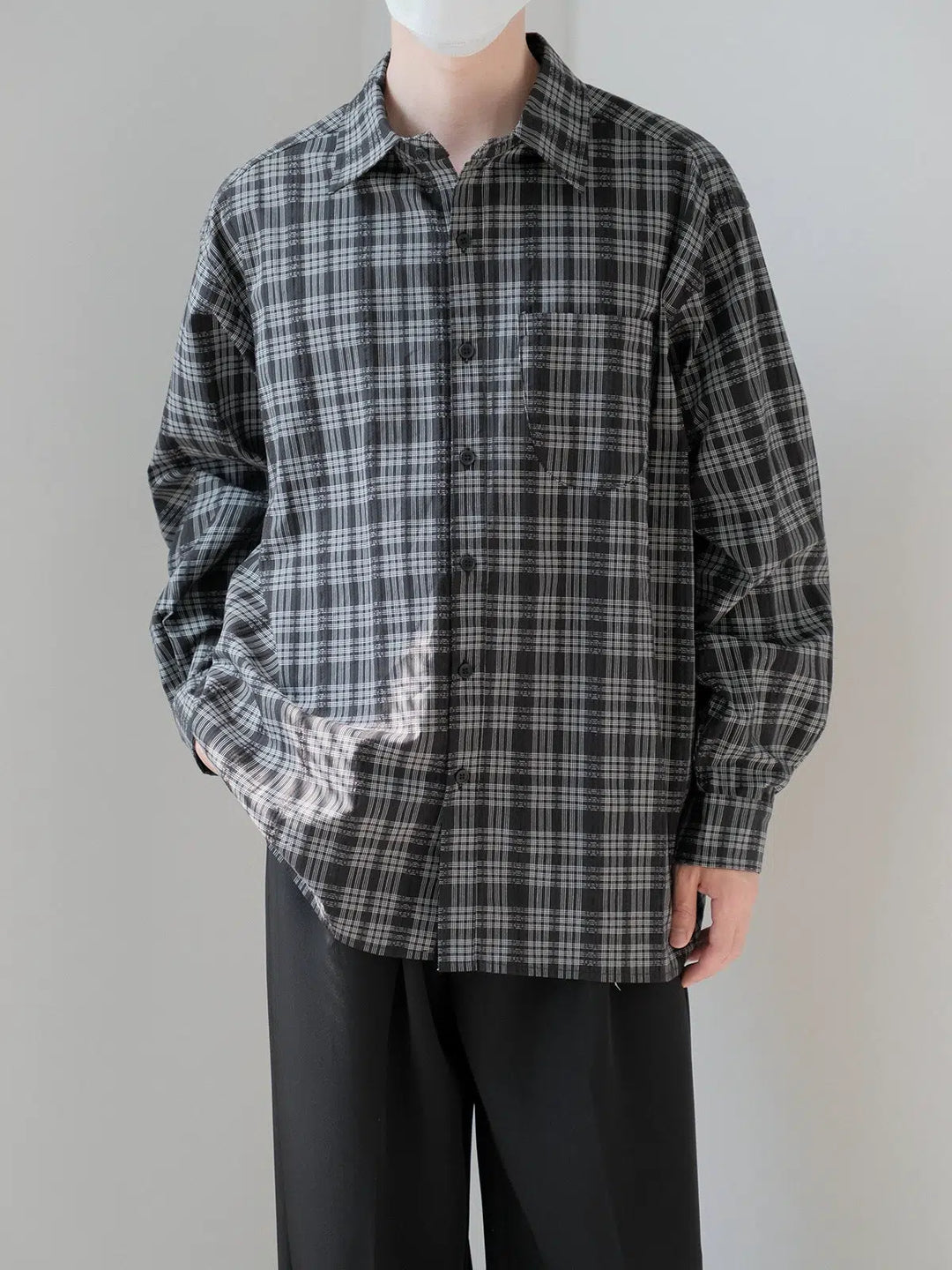 Loose-fit Long-Sleeve Plaid Shirt