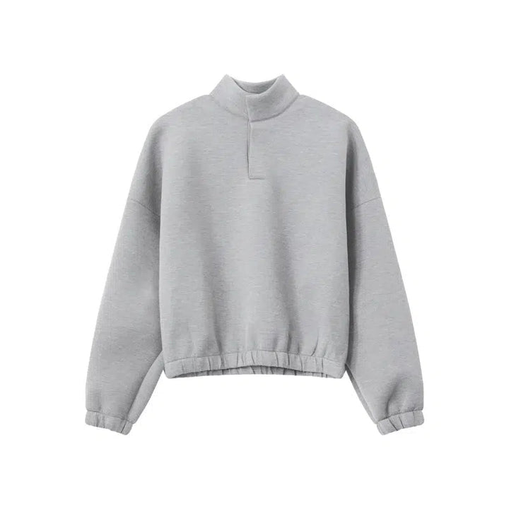 Loose-fit Stand Collar Sweatshirt