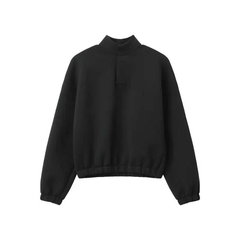 Loose-fit Stand Collar Sweatshirt