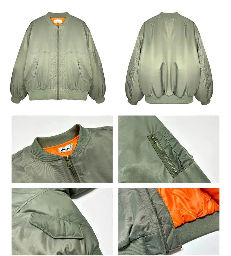 Loose-fitting Thermal Bomber Jacket