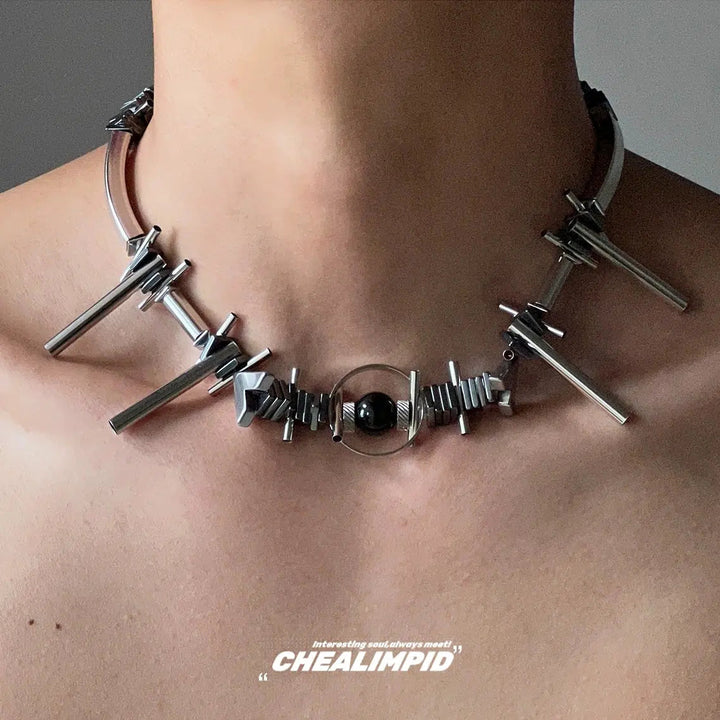 Machine Style Metal Irregular Necklace