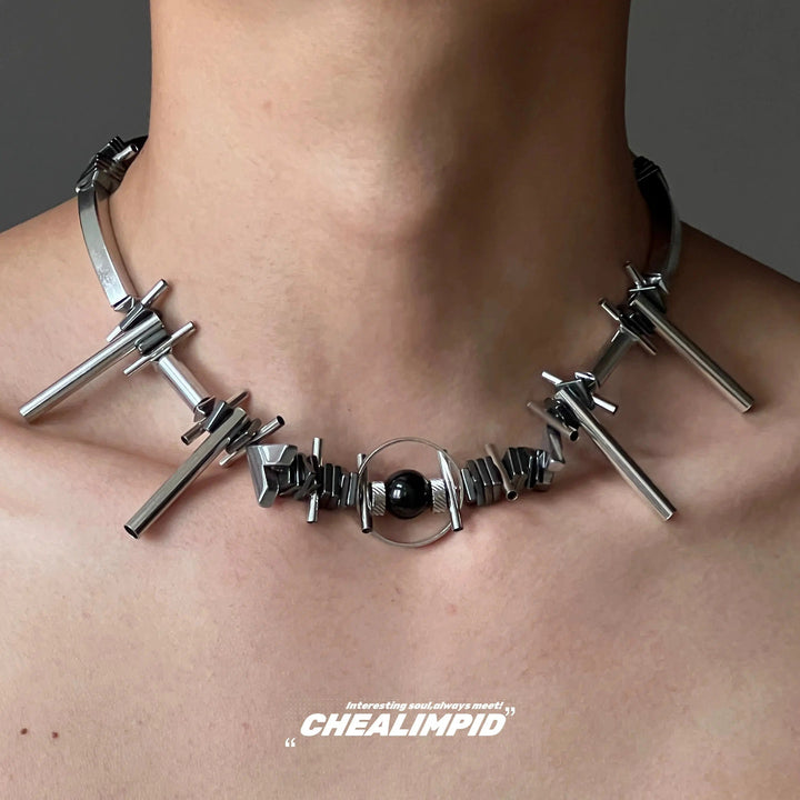 Machine Style Metal Irregular Necklace