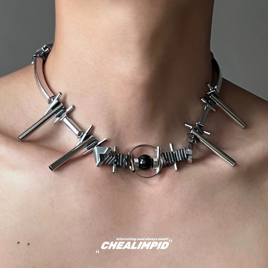 Machine Style Metal Irregular Necklace