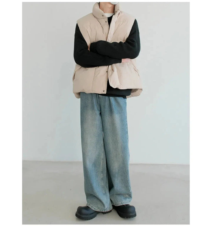 Puffer Vest with Button Closure