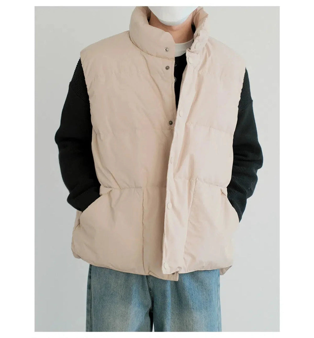 Puffer Vest with Button Closure