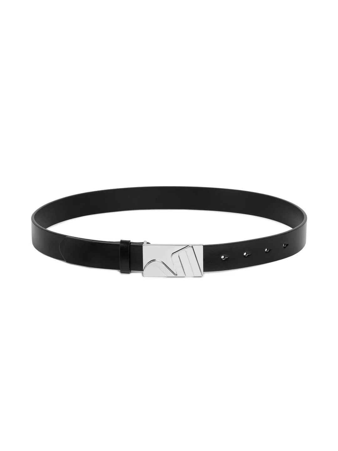 Metal Buckle Sleek Leather Belt