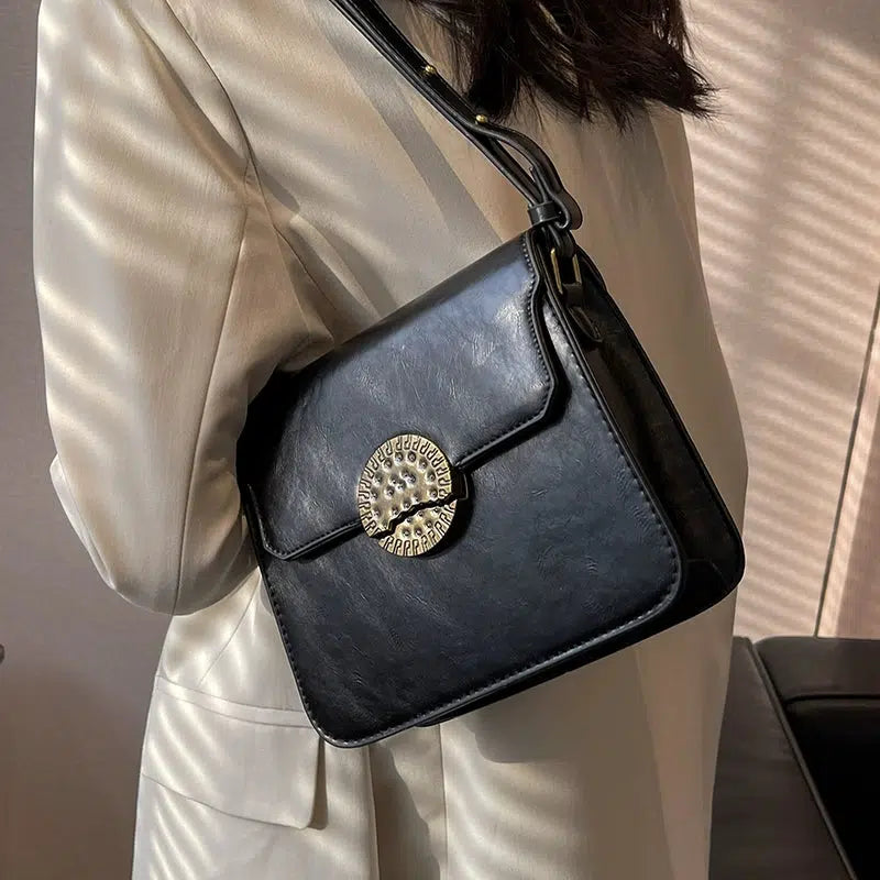 Metal Disc Buckle Small Square Bag