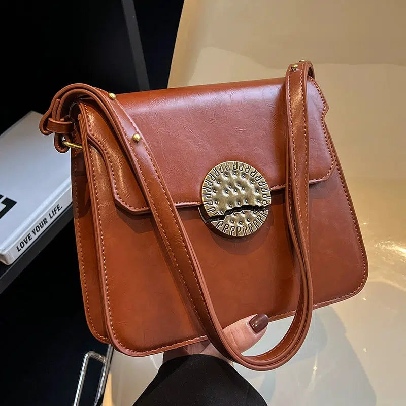 Metal Disc Buckle Small Square Bag