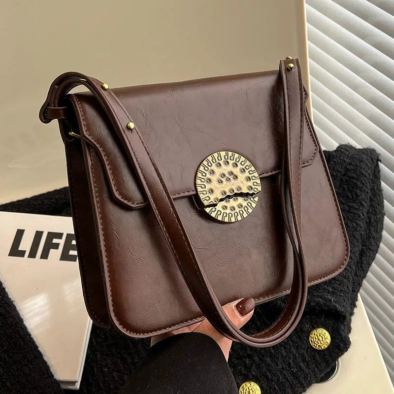 Metal Disc Buckle Small Square Bag