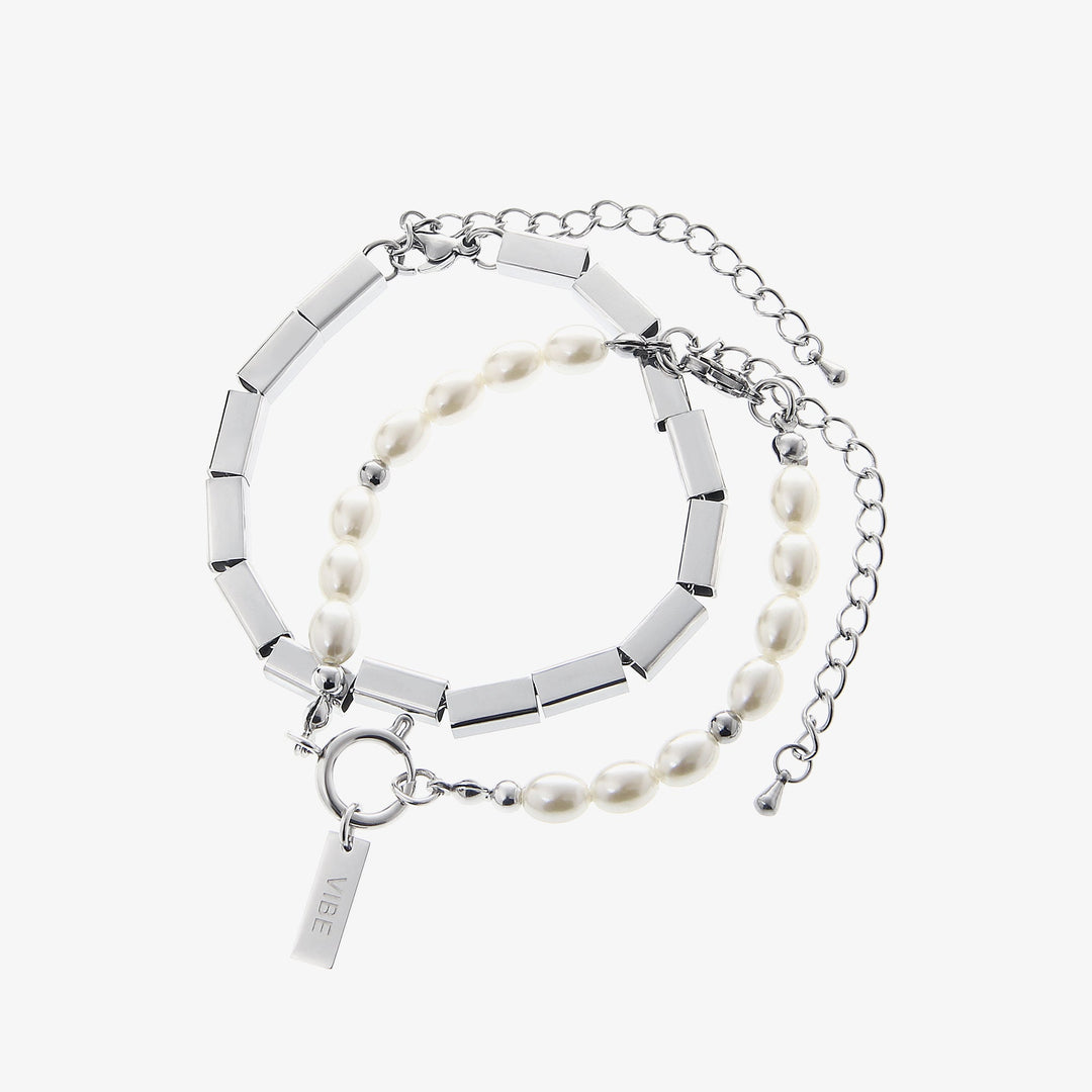 Metal Square Pearl Bracelet