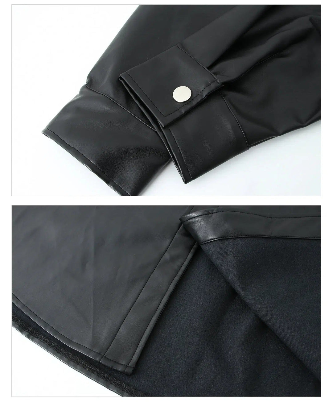 Metal Zip Up PU Leather Jacket