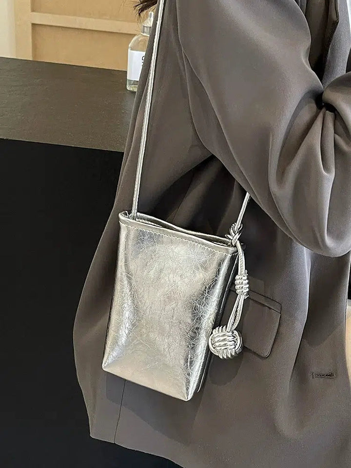 Metallic Knotted Mobile Phone Bag