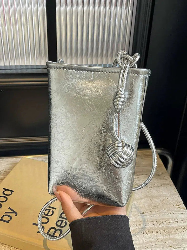 Metallic Knotted Mobile Phone Bag