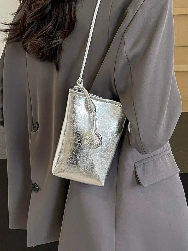 Metallic Knotted Mobile Phone Bag