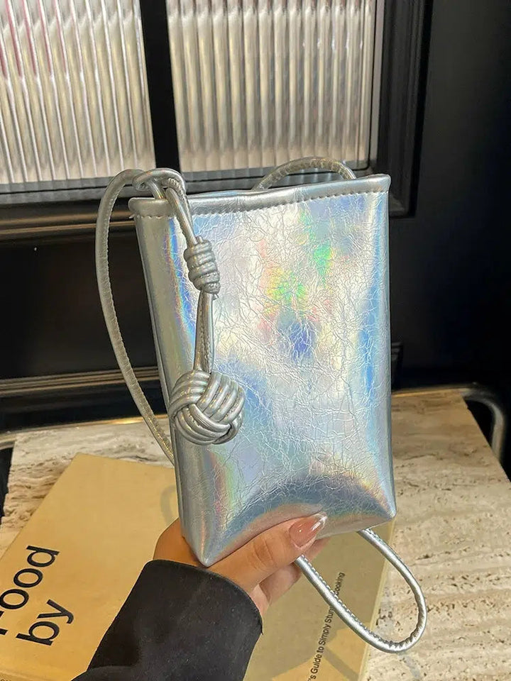 Metallic Knotted Mobile Phone Bag