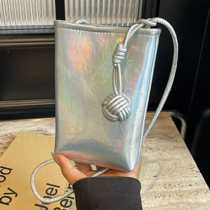 Metallic Knotted Mobile Phone Bag