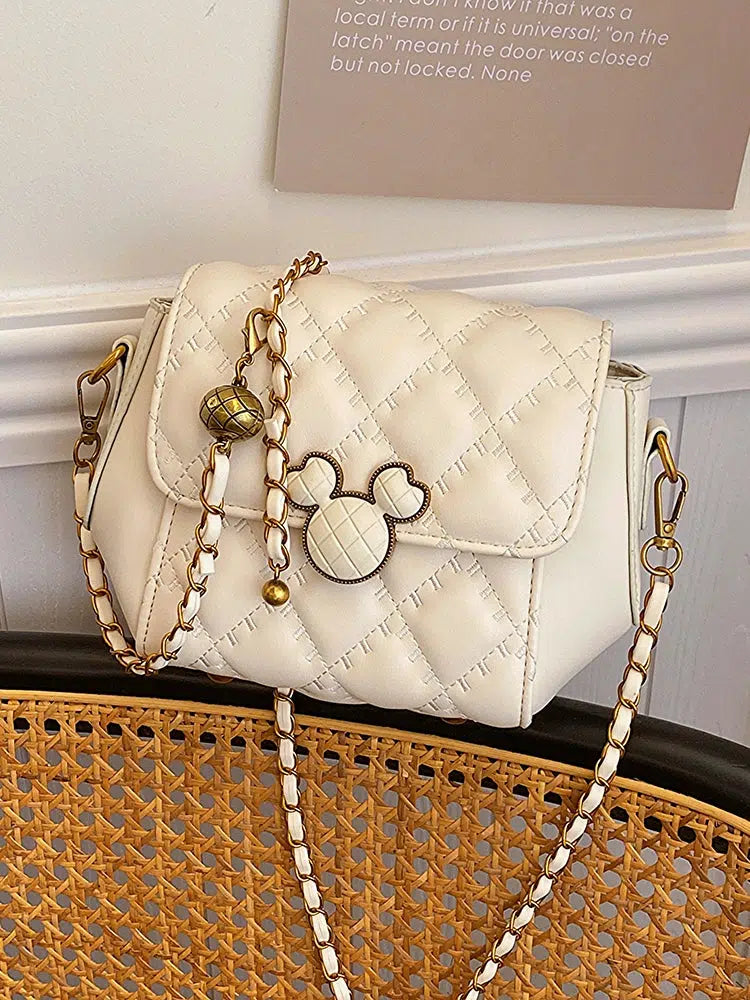 Mickey Charm Quilted Small Square Bag