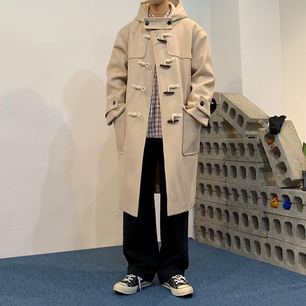 Mid-length Hooded Wool Coat