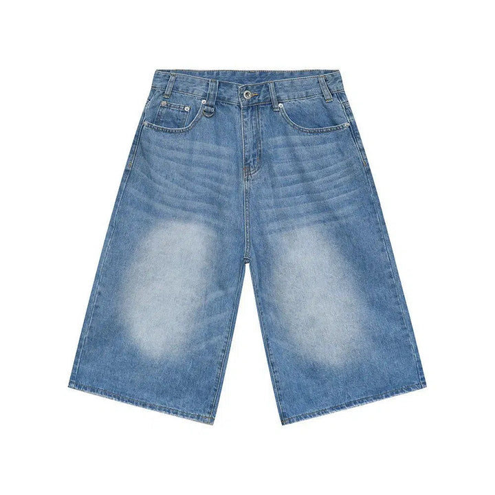 Mid-length Wide-leg Denim Shorts