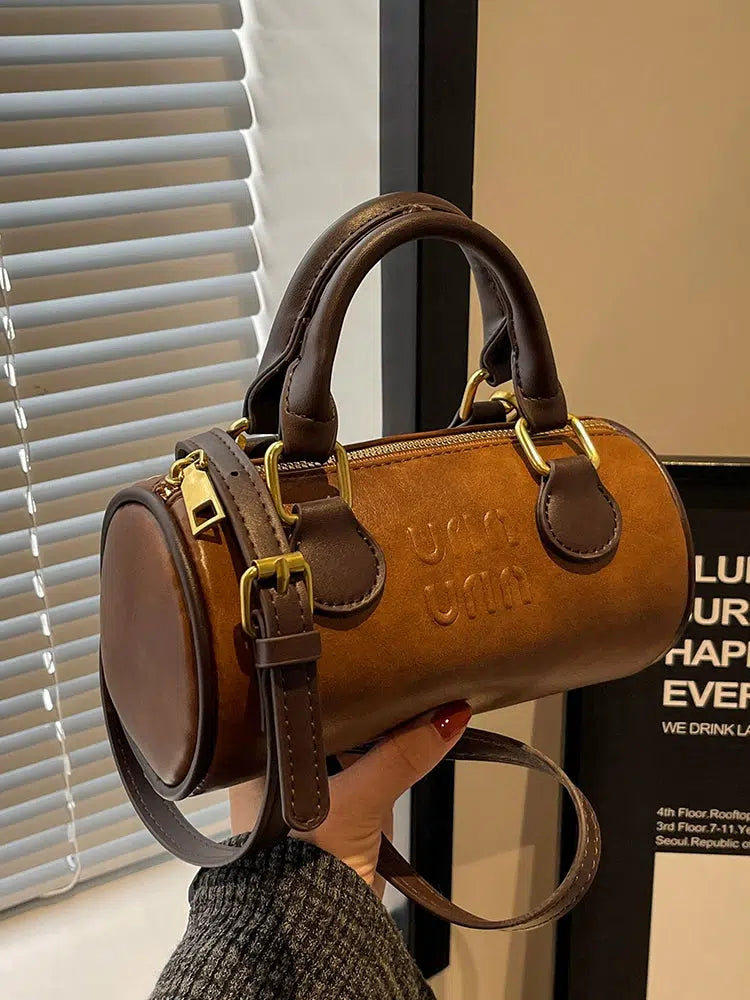 Mini Barrel Leather Crossbody Bag