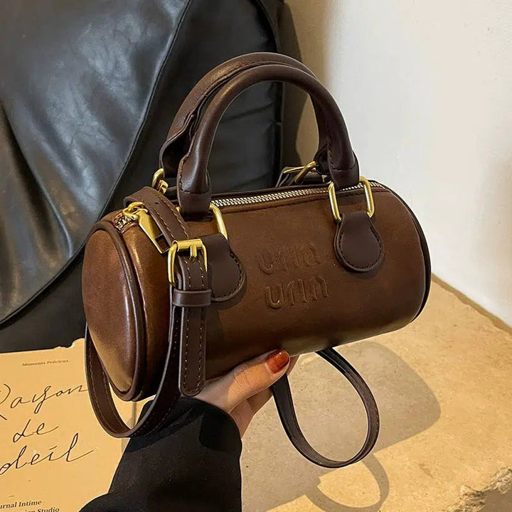 Mini Barrel Leather Crossbody Bag