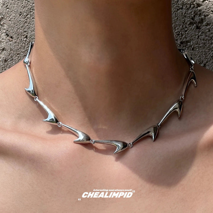 Modern Abstract Spike Necklace