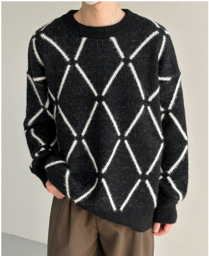 Mohair Diamond Pullover Sweater