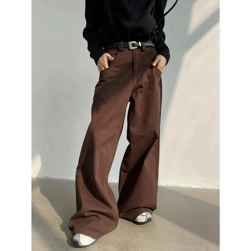 Mopping Wide-Leg Casual Pants