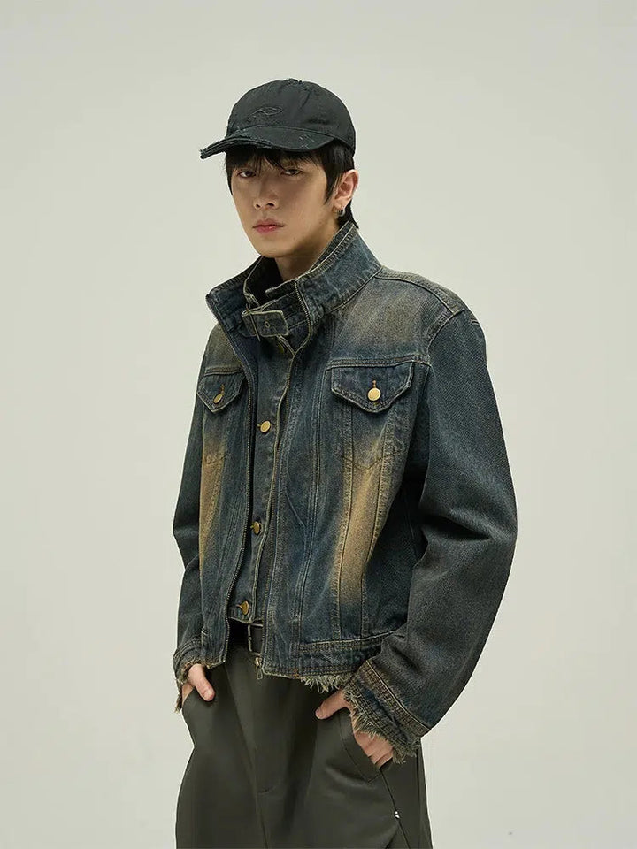 Motorcycle Cropped Denim Jackets