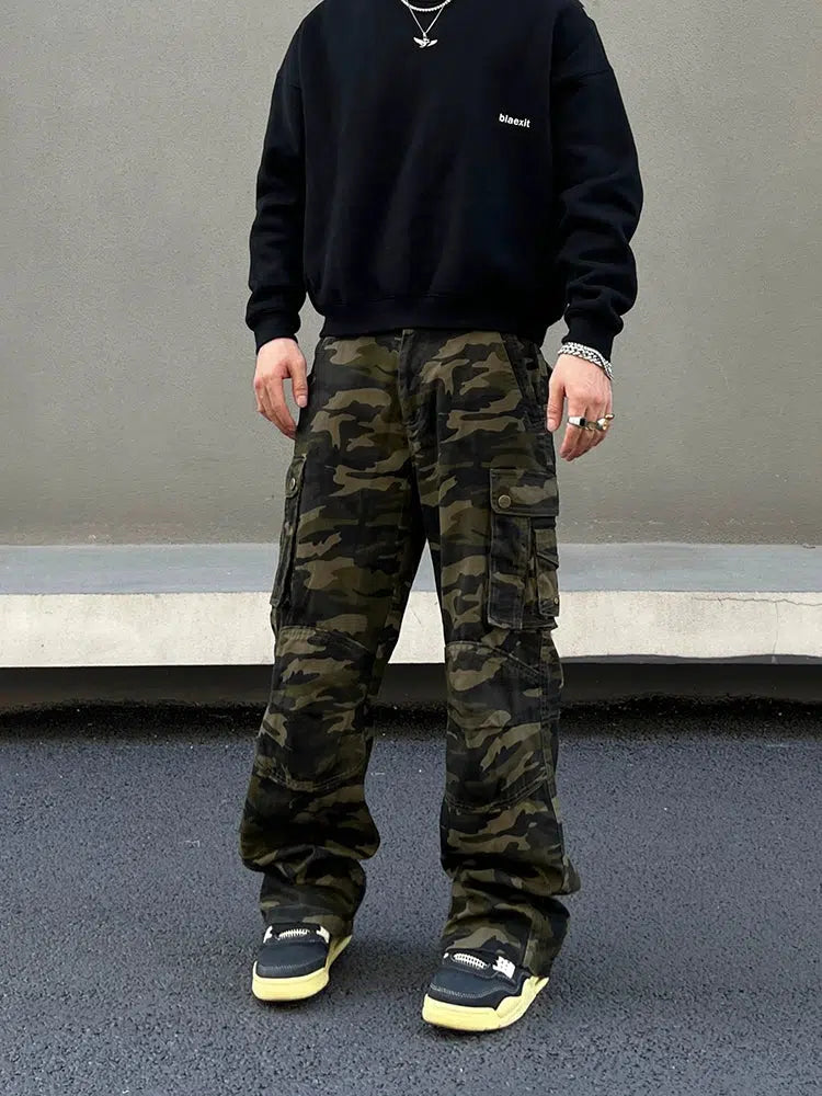 Multi-Pocket Camouflage Pants