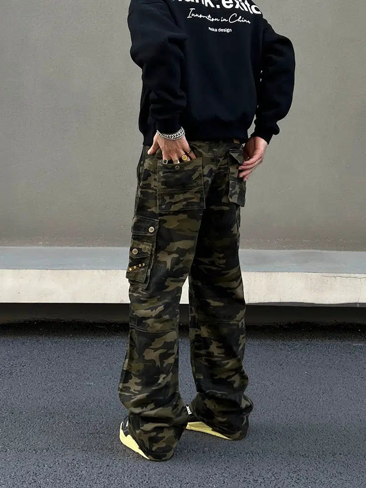 Multi-Pocket Camouflage Pants