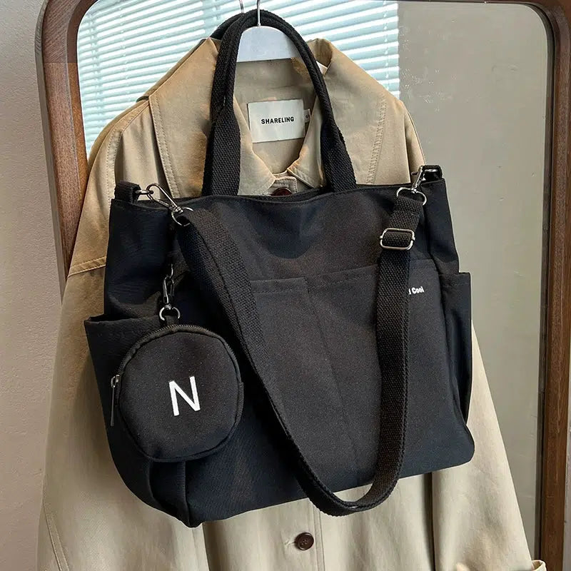 Multi-Pocket Detachable Strap Tote Bag