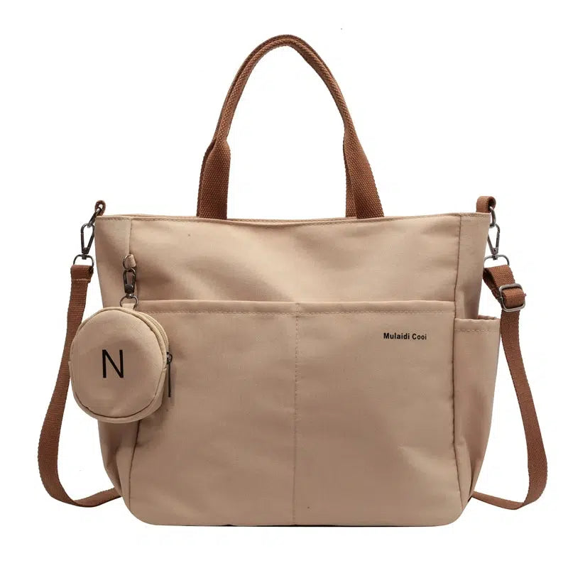 Multi-Pocket Detachable Strap Tote Bag