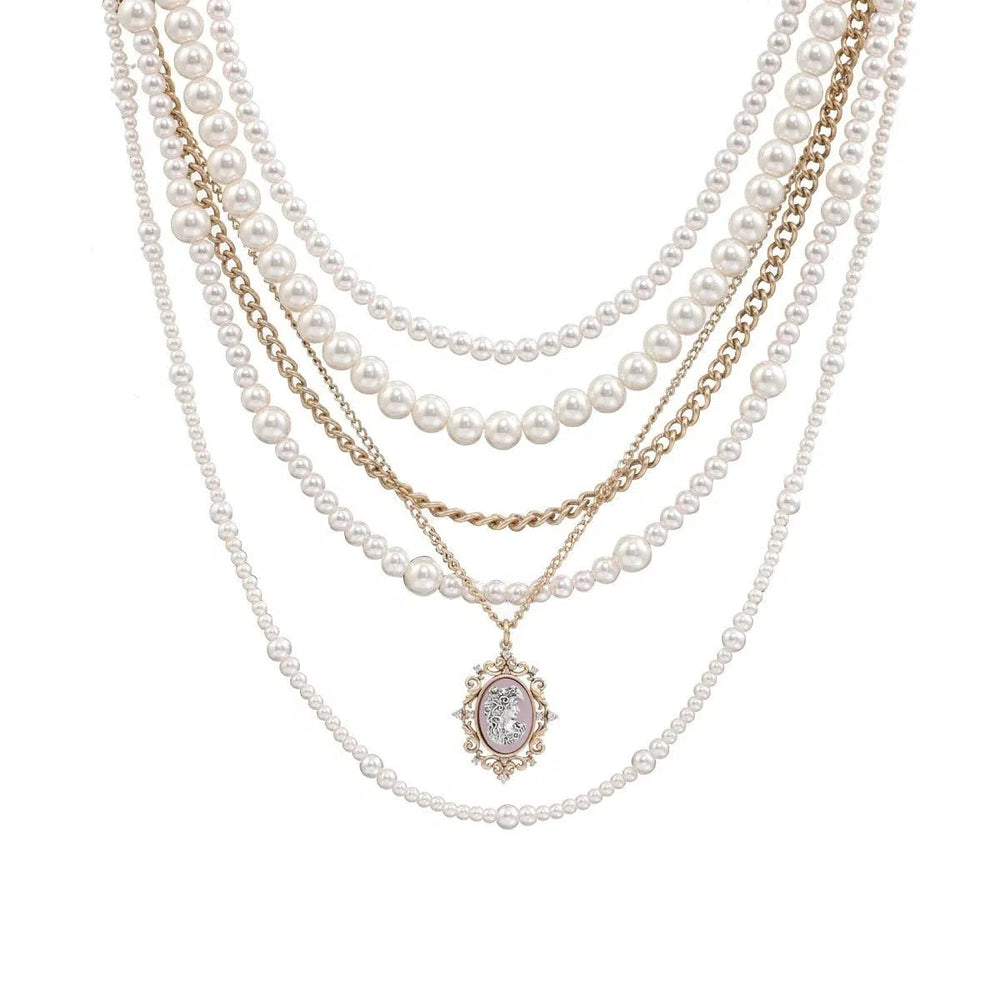 Multi-layered Pearl Necklace