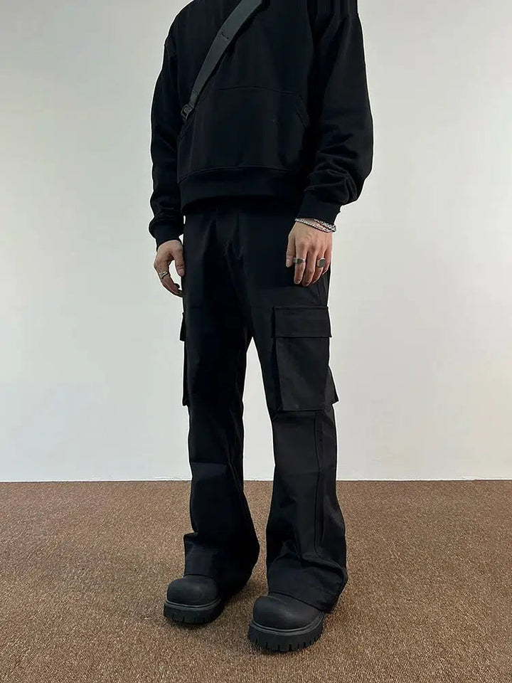 Multi-pocket Straight-leg Cargo Pants