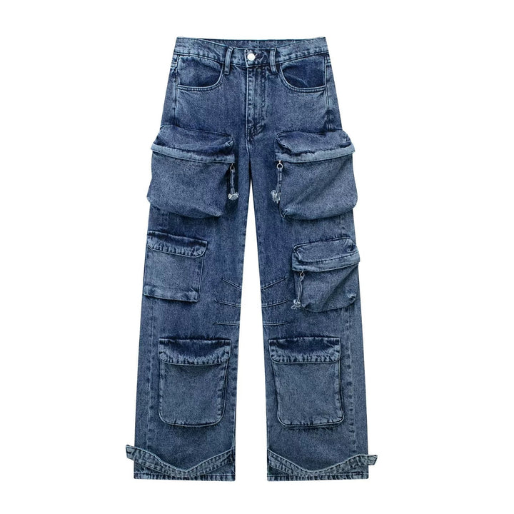 Multiple Pockets Cargo Denim Pants