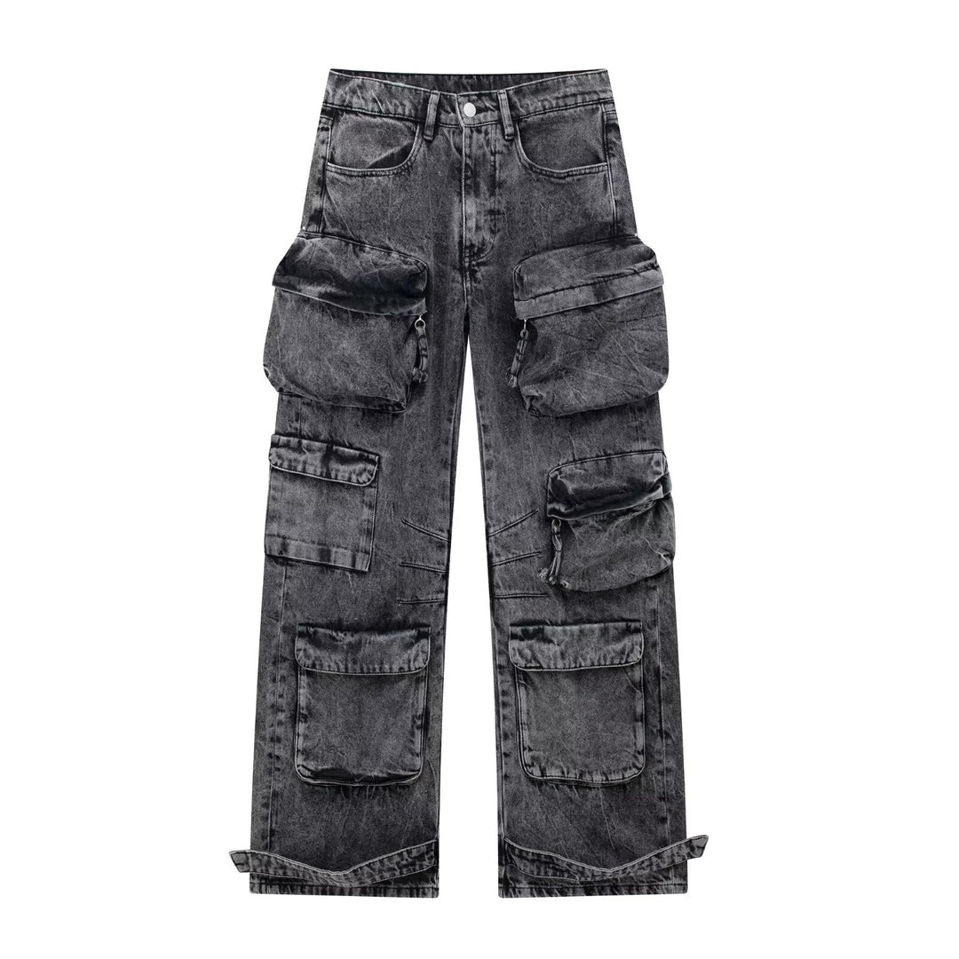 Multiple Pockets Cargo Denim Pants