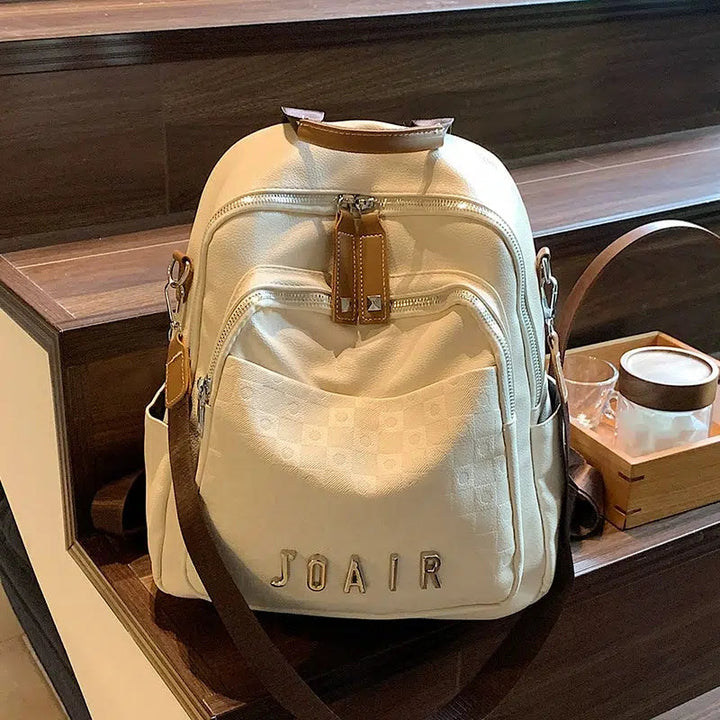 Multiple Pockets Leather Backpack