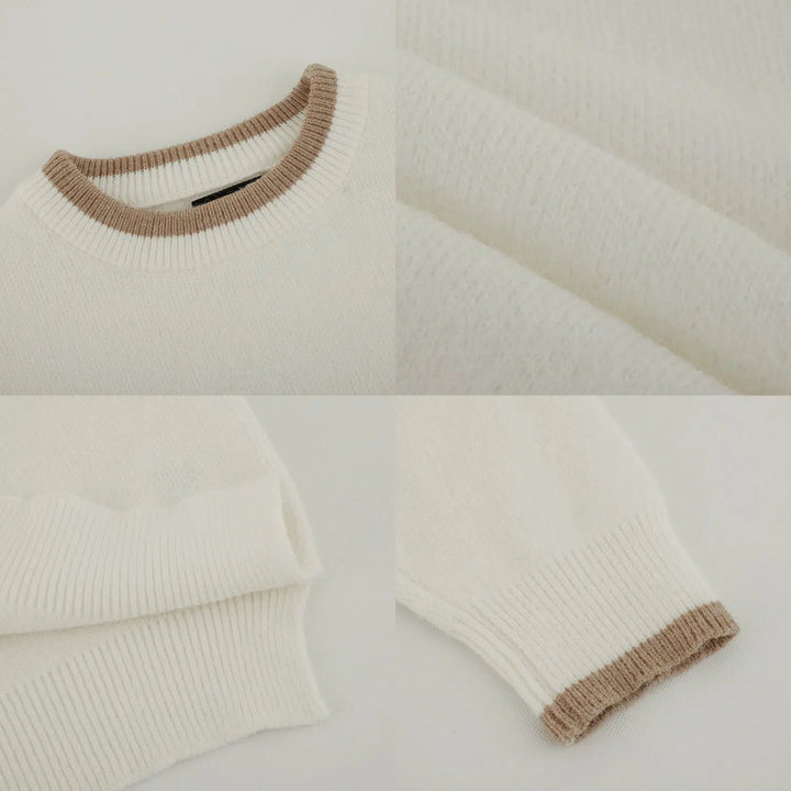 Neckline Color Contrast Sweater