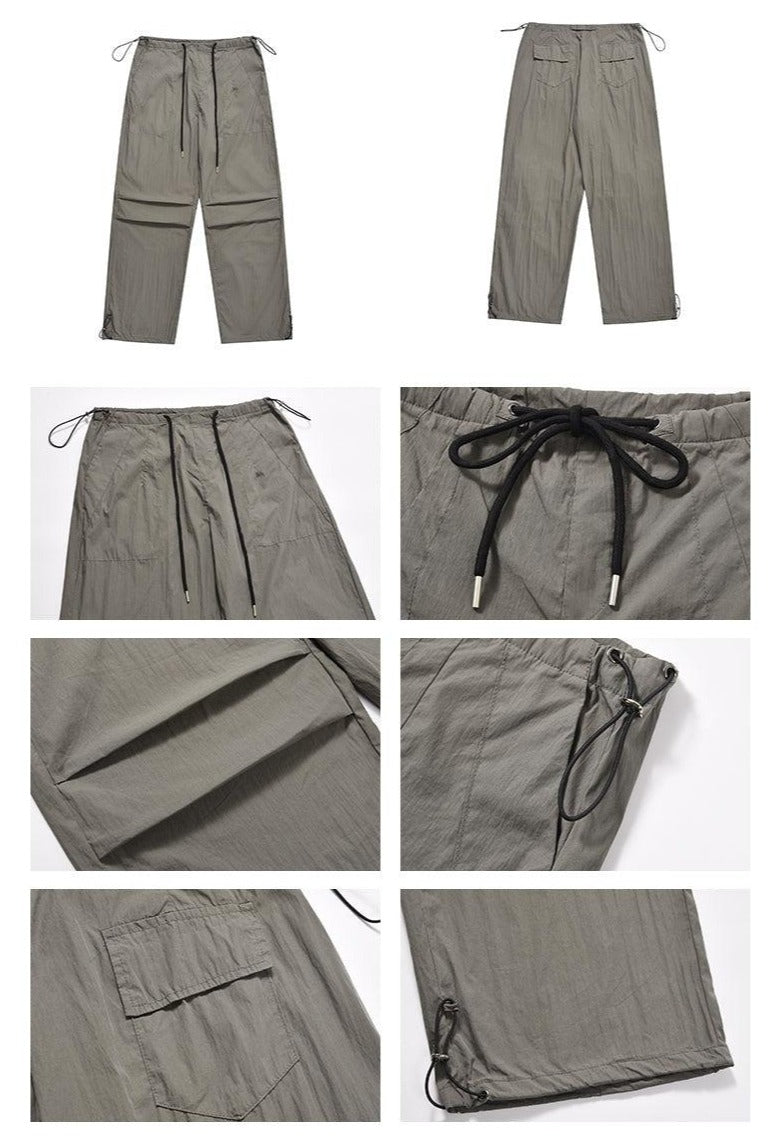 Nylon Cargo Parachute Pants