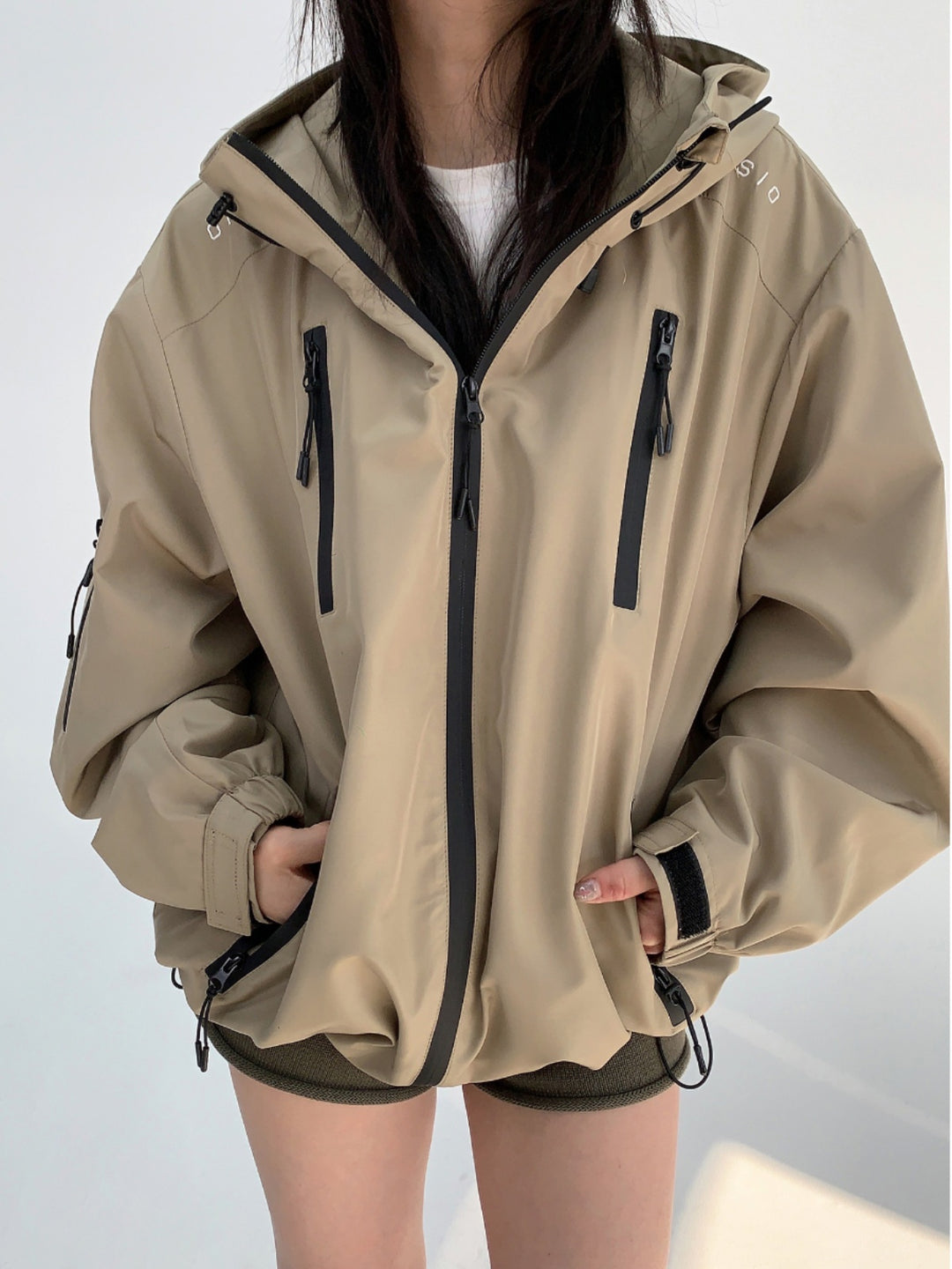 Hooded Zipper Jacket with Pockets