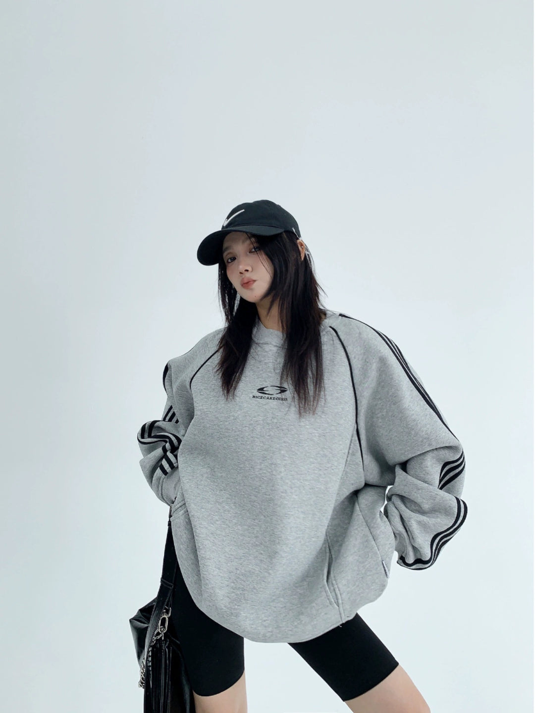 Embroidered Oversized Hoodie Sweatshirt