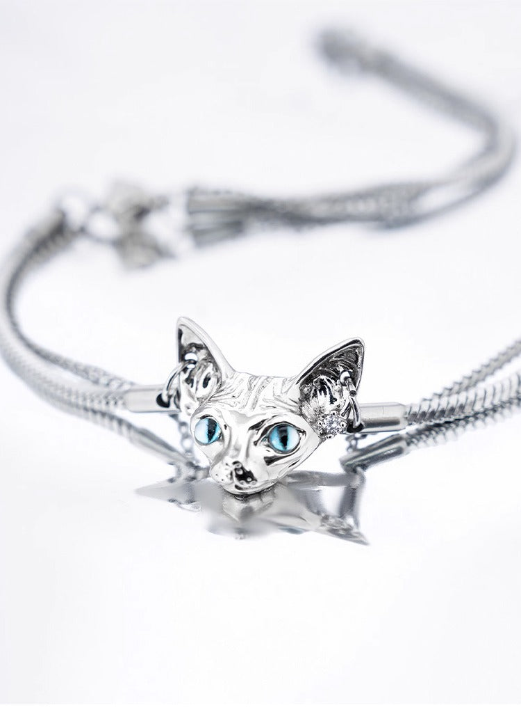 Collier Pendentif Chat Chaîne Clavicule 